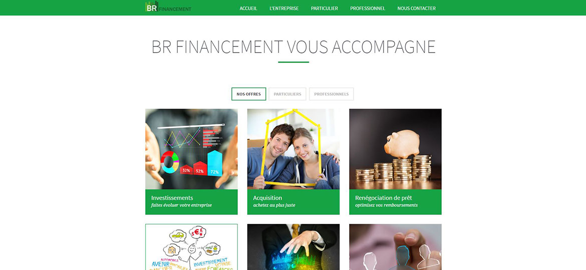 BR Financement One page accompagnement investissement responsive design 