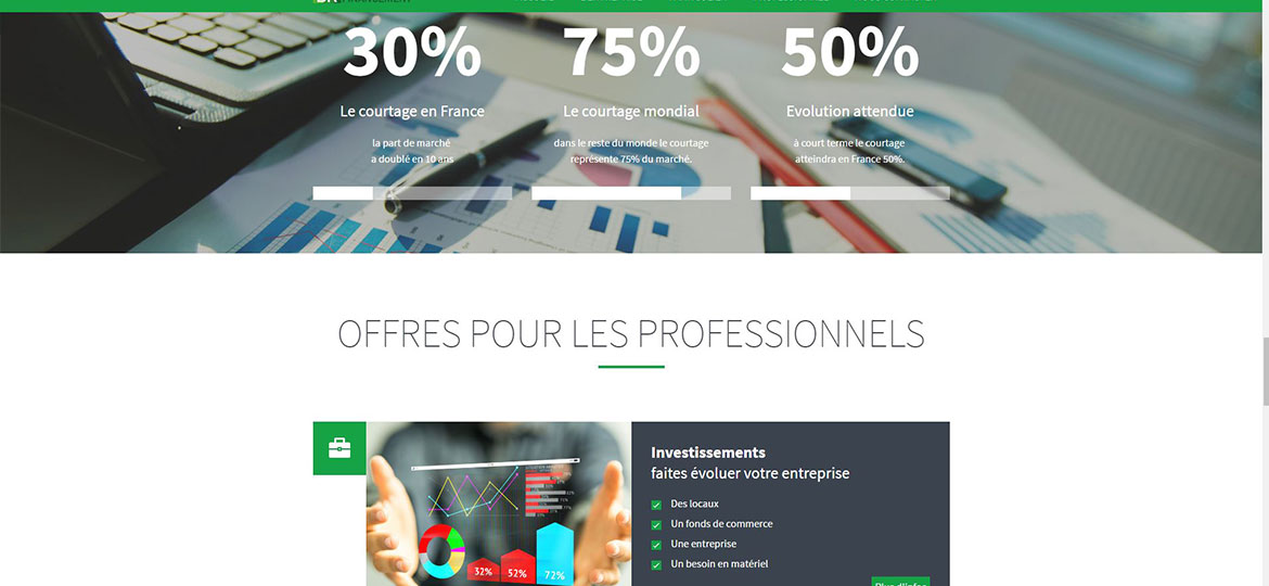 BR Financement One page accompagnement investissement responsive design